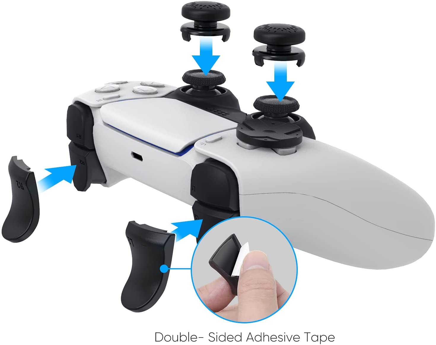Trigger Extender Button - PS5 Zubehör-Set, kompatibel mit DualSense Controller,