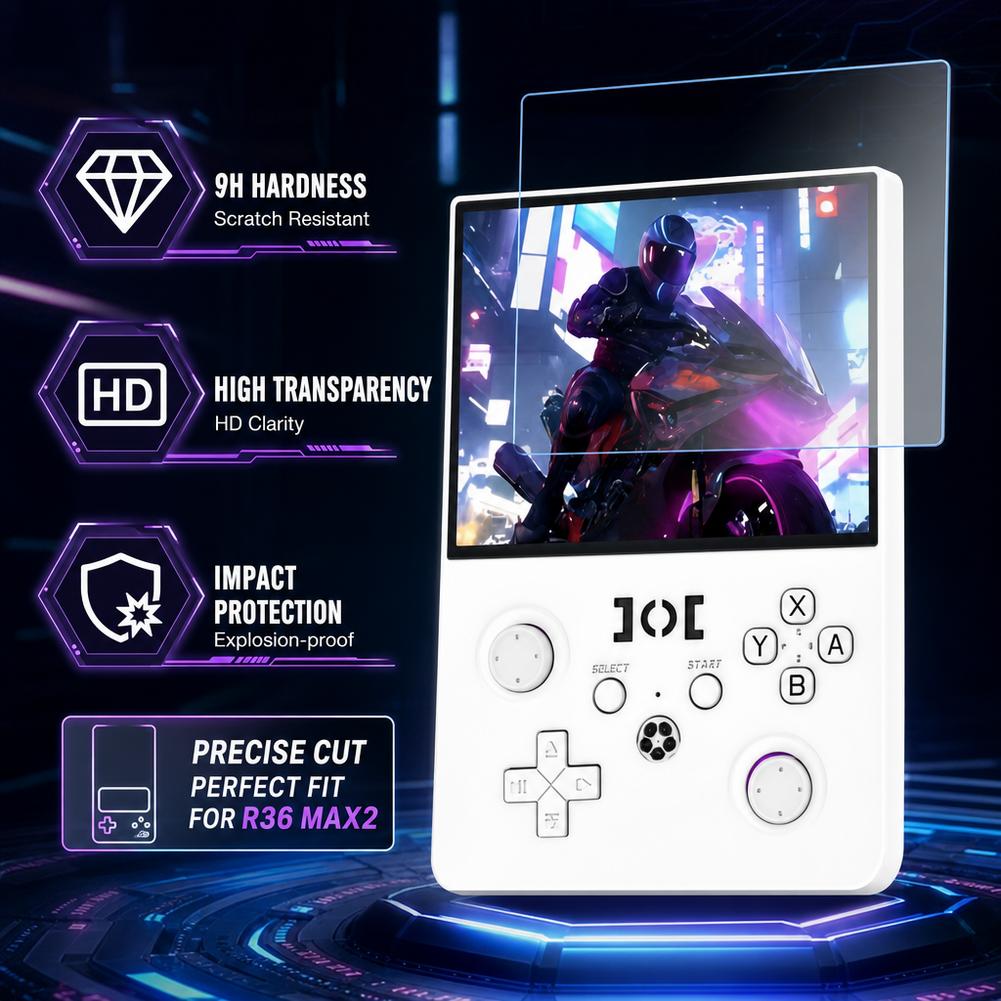 Gaming Console R36 Max - Gehärteter Glasbildschirmschutz für R36 max2 Gaming-Konsole