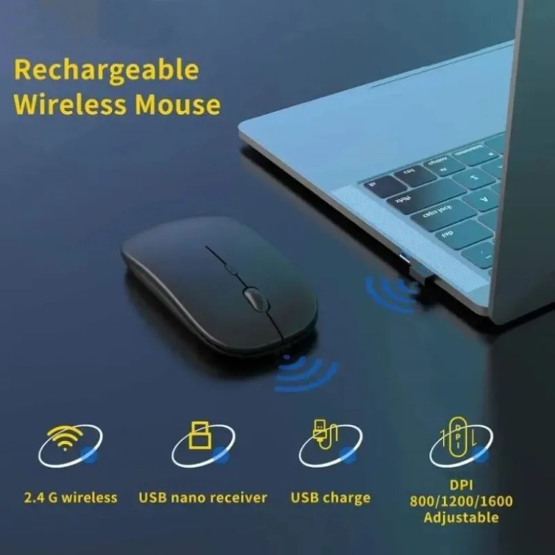 Gaming Console Ipad - Wiederaufladbare kabellose Gaming-Maus, tragbar, ergonomisch, leise