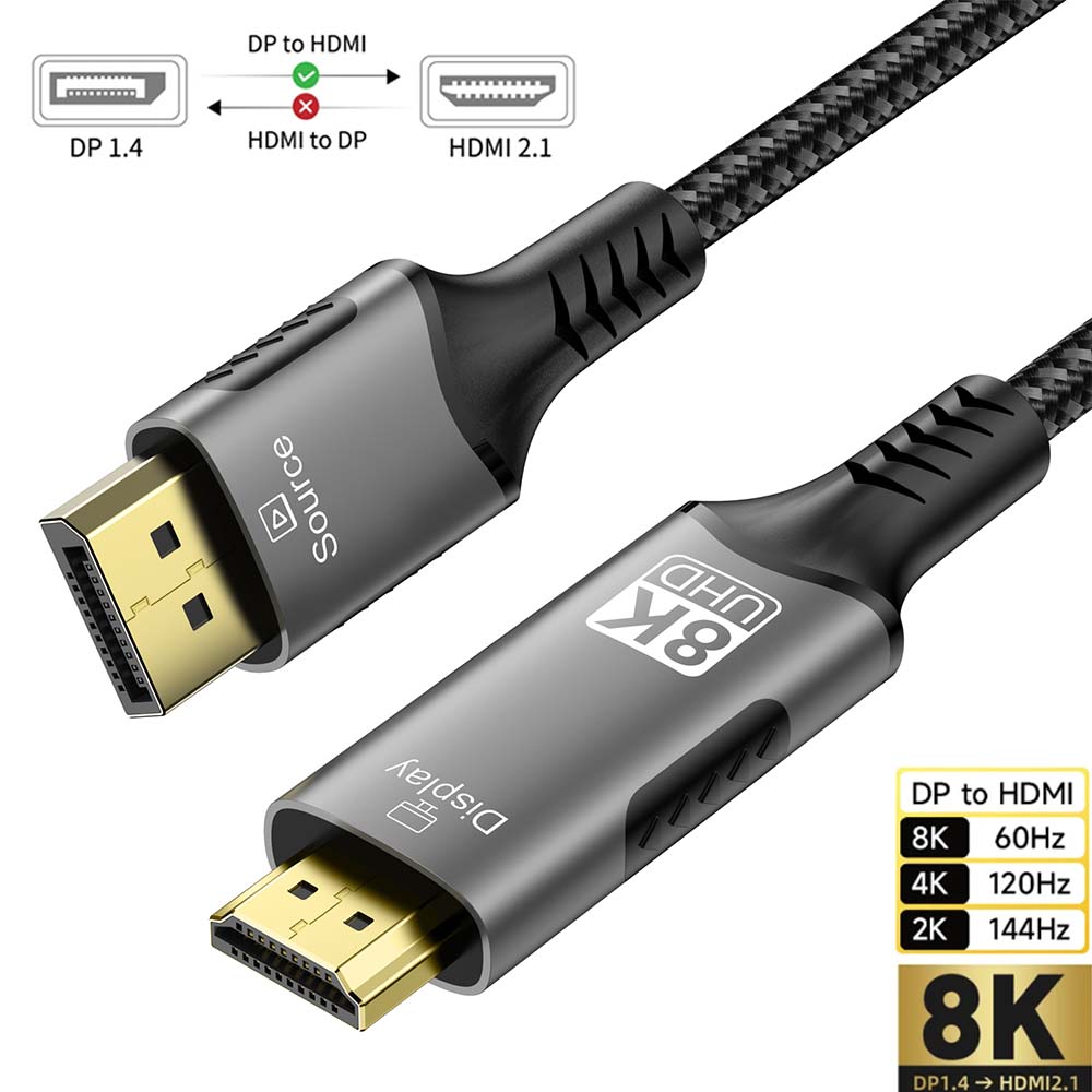 DisplayPort zu HDMI Kabel 8K D – Hdmi Cable 2.1 Bewertung und Preis